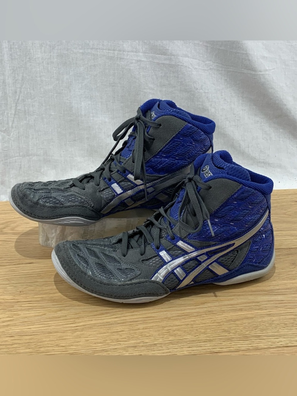Asics Split Second 9 Men’s Size 9 Wrestling Shoes Blue Gray MMA Fighting